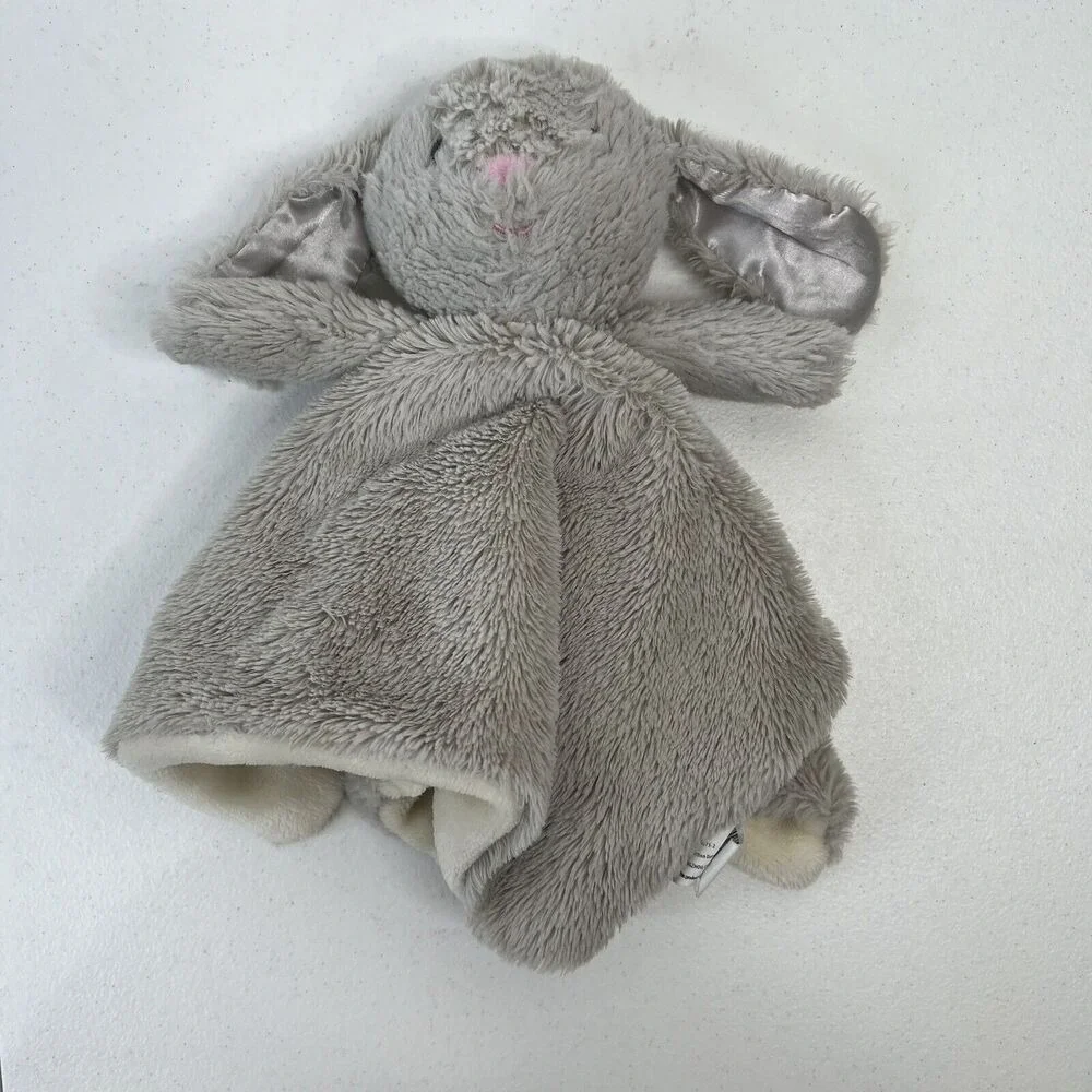 Kellytoy Beige Brown Bunny Rabbit Plush‎ Rattle Lovey Security Blanket Soft Tan